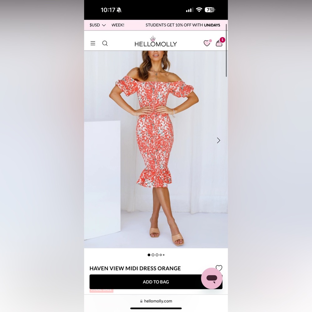 Hello Molly floral stretchy fitted dress